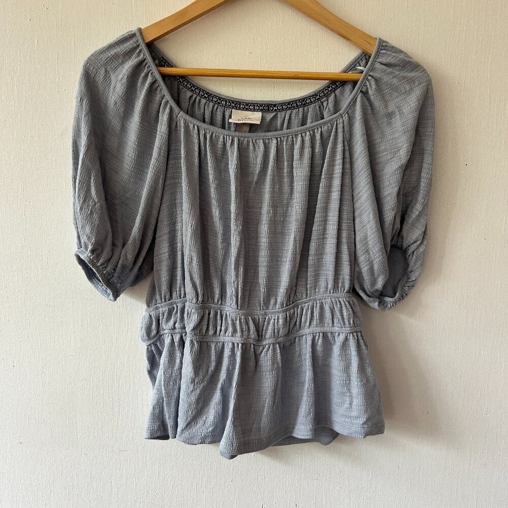 Knox Rose Peasant Top Womens‎ Small Blue 3/4 Sleeve Fairy Coquette Milk Maid Y2K